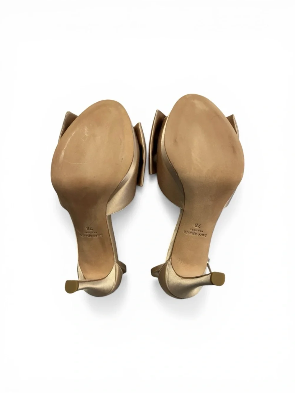 Kate Spade Satin blush bow heels